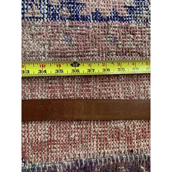 Men's Banana Republic dark brown leather belt silver rectangle buckle Medium - Picture 4 of 8